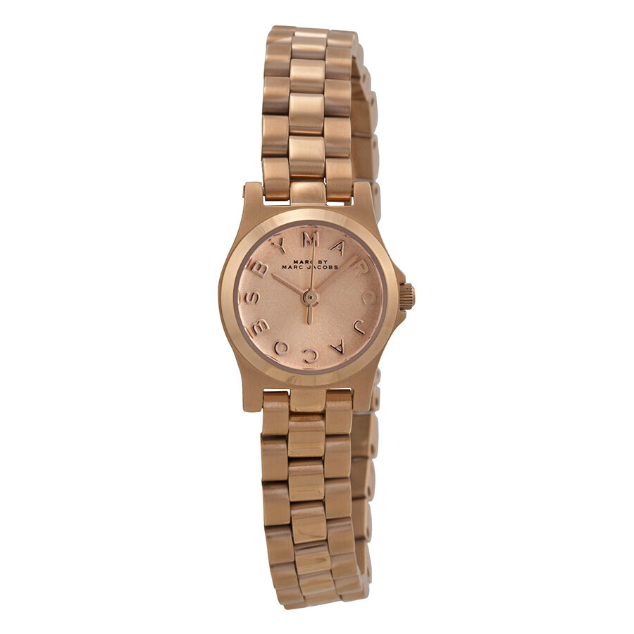 Marc Jacobs Dinky Rose Gold Dial Rose Gold Steel Strap Watch 