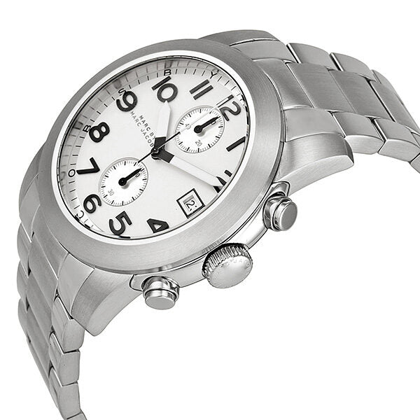 Marc Jacobs Larry Chronograph White Dial Silver Steel Strap  display picture 3