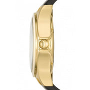 Marc Jacobs Henry Skeleton Black Dial Black Leather Strap Watch for Women - MBM1340