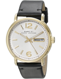 Marc Jacobs Fergus White Dial Black Leather Strap Watch for Men - MBM5081