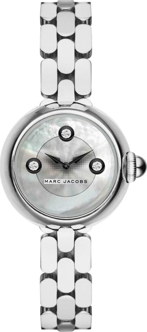 Marc Jacobs Courtney Mother of Pearl White Dial Silver Steel Strap Watch for Women - MJ3459