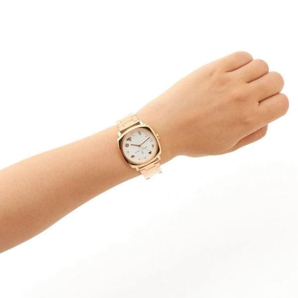 MARC BY MARC JACOBS/腕時計 Marc Jacobs Mandy White Dial Rose Gold Steel Strap Watch for Women