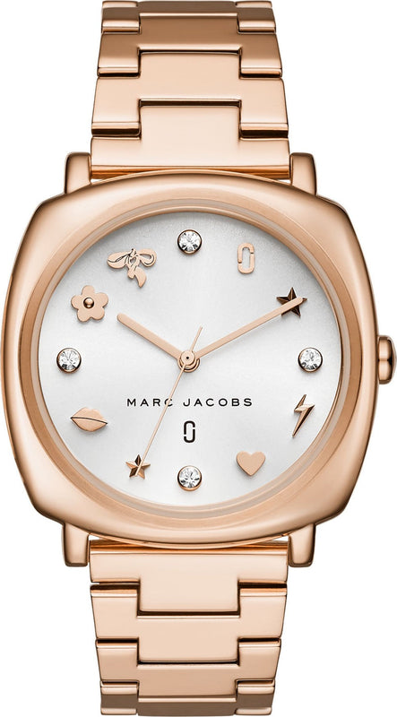 Marc Jacobs Mandy White Dial Rose Gold Steel Strap Watch for Women