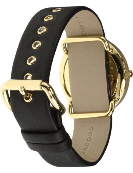 MARC BY MARC JACOBS MBM1154 ゴールドブラック Marc Jacobs Amy Black Dial Black Leather Strap Watch for Women