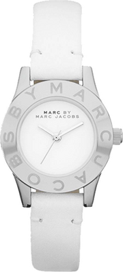 Marc Jacobs Mini Blade White Dial White Leather Strap Watch for Women - MBM1206
