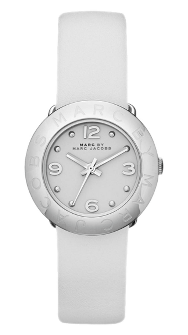 Marc Jacobs Blade White Dial White Leather Strap Watch for Women - MBM1223