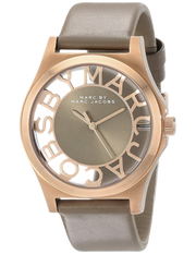 Marc Jacobs Henry Dinky Skeleton Beige Dial Beige Leather Strap Watch for Women - MBM1245