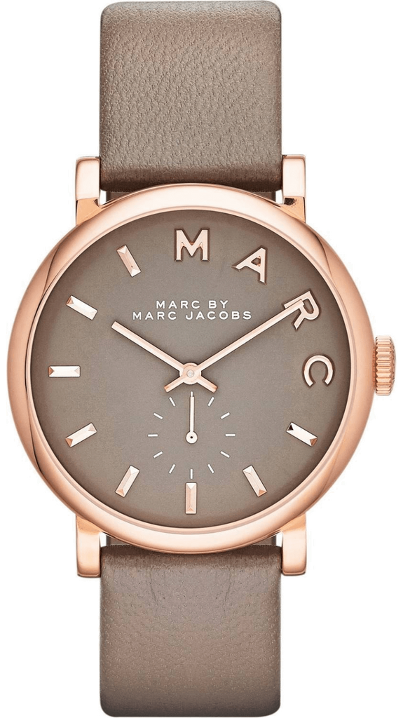 Marc Jacobs Baker Grey Dial Grey Leather Strap Watch for Women