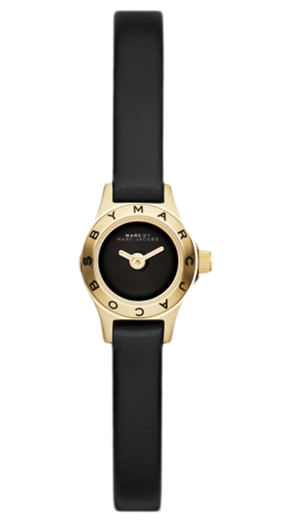 Marc Jacobs Blade Black Dial Black Leather Strap Watch for Women - MBM1345