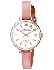 Marc Jacobs Sally White Dial Orange Leather Strap Watch for Women - MBM1355