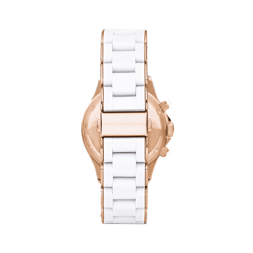 Marc Jacobs Rock Chronograph White Dial White Silicone Strap 