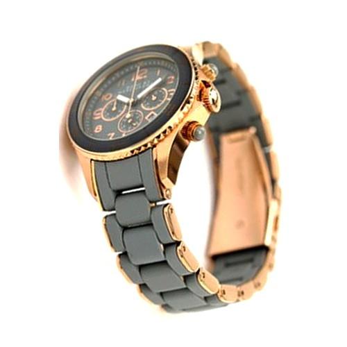 Marc by Marc Jacobs Rock Grey Watch Rose Gold Chronograph Silicone MBM2550 Vintage Marc Jacobs Rose Gold Watch, Beige Leather Band  main image 4