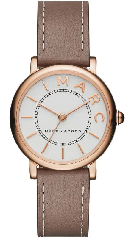 Marc Jacobs Roxy White Dial Light Brown Leather Strap Watch for Women