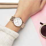 Marc Jacobs Roxy White Dial Silver Steel Strap Watch for Women - MJ3521