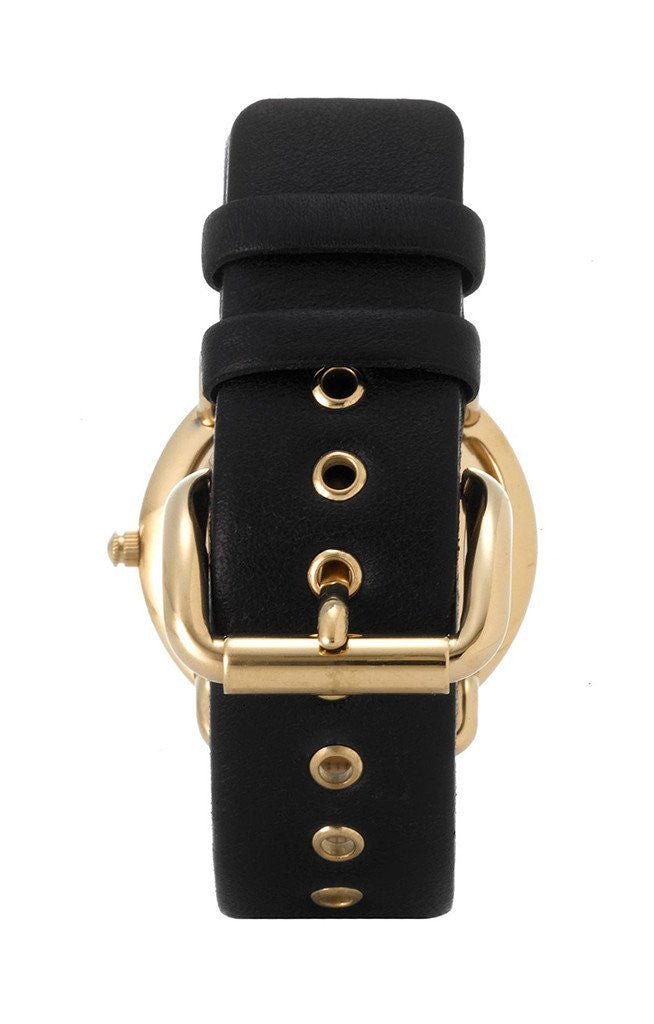 MARC BY MARC JACOBS MBM1154 ゴールドブラック Marc Jacobs Amy Black Dial Black Leather Strap Watch for Women