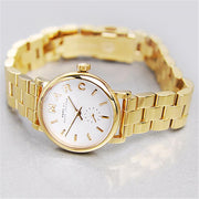 Marc Jacobs Baker White Dial Gold Steel Strap Watch for Women - MBM3247