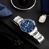 Maserati Competizione Quartz Blue Dial Silver Steel Strap Watch For Men - R8853100036