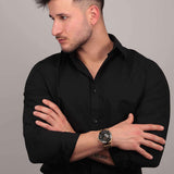 Maserati SFIDA Black Dial Yellow Gold Toned Stainless Steel Watch For Men - R8823140003