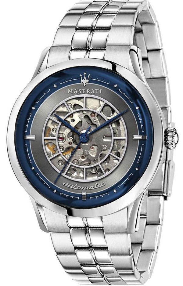 Maserati Ricordo Automatic Gray Dial Silver Steel Strap Watch For Men - R8823133003