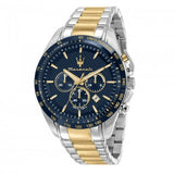 Maserati Traguardo Chronograph Limited Edition Blue Dial Two Tone Steel Strap Watch For Men - R8873612046