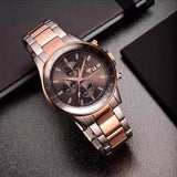 Maserati SFIDA Black Dial Two Tone Steel Strap Watch For Men - R8873640014