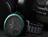 Maserati Traguardo Chronograph Aqua Edition Black Dial Black Steel Strap Watch For Men - R8873644002