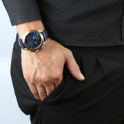 Maserati Traguardo Chronograph Blue Dial Blue Leather Strap Watch for Men - R8871612015