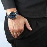 Maserati Traguardo Chronograph Blue Dial Blue Leather Strap Watch for Men - R8871612015