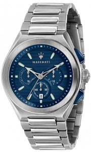 Maserati Triconic Quartz Blue Dial Silver Steel Strap Watch For Men - R8873639001