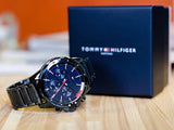 Tommy Hilfiger Mason Blue Dial Blue Steel Strap Watch for Men - 1791789