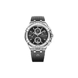 Maurice Lacroix Aikon Chronograph Black Dial Black Leather Strap Watch for Men - AI1018-SS001-330-2