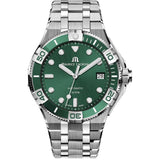 Maurice Lacroix Aikon Venturer Green Dial Silver Steel Strap Watch for Men - AI6057-SSL52-630-1