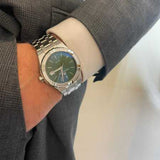 Maurice Lacroix Aikon Date Quartz Green Dial Silver Steel Strap Watch for Men - AI1108-SS002-630-1