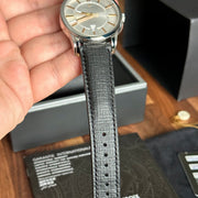 Maurice Lacroix Pontos Silver Dial Black Leather Strap Watch For Men - PT6148-SS001-131