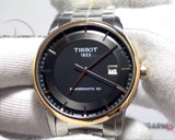 Jam Tangan Pria Tissot Luxury Powermatic 80 Dial Hitam dengan Tali Baja Perak - T086.407.22.051.00