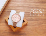 Fossil Jacqueline Quartz Rose Gold Dial Rose Gold Mesh Strap Watch for Women - ES4628