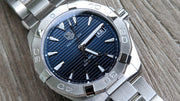Tag Heuer Aquaracer Automatic Blue Dial Silver Steel Strap Watch for Men - WAY2112.BA0928