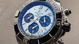 Breitling Chronomat B01 44 Platinum Blue Dial Rubber Strap Watch for Men - PB0136251C1S1