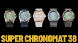 Breitling Super Chronomat Automatic 38 Origins Diamonds White Dial White Rubber Strap Watch for Women - R17356531G1S1