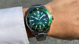 Tag Heuer Aquaracer Calibre 5 Green Dial Silver Steel Strap Watch for Men - WAY201S.BA0927