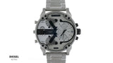 Diesel Mr. Daddy Chronograph Silver Dial Silver Steel Strap Watch For Men - DZ7421