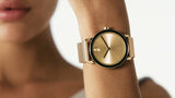 Movado Bold Gold Dial Gold Mesh Bracelet Watch for Women - 3600242
