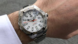 Tag Heuer Aquaracer Calibre 5 Jam Tangan Tali Baja Perak Dial Putih Otomatis untuk Pria - WAY2013.BA0927