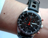 Tissot PRS 516 Chronograph Black Dial Black Leather Strap Watch For Men - T100.417.16.051.00