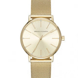 Armani Exchange Lola Analog Gold Dial Gold Mesh Strap Watch For Women - AX5536