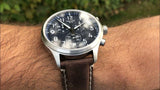 Tissot Chrono XL Vintage Blue Dial Brown Leather Strap Watch For Men - T116.617.16.042.00