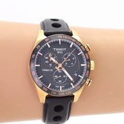 Tissot PRS 516 Chronograph Black Dial Black Leather Strap Watch For Men - T100.417.36.051.00