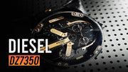 Diesel Mr Daddy 2.0 Chronograph Black Dial Black Leather Strap Watch For Men - DZ7350