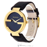 Gucci G Interlocking Grammy Special Edition Black Dial Black Leather Strap Watch For Men - YA133212