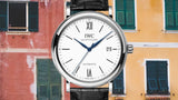 IWC Portofino Automatic '150 Years' Edition Automatic White Dial Black Leather Strap Watch for Men - IW356519